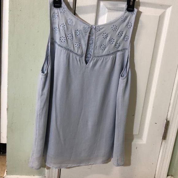 FORBIDDEN Los Angeles embroidered tank top Sz  L - Picture 2 of 6